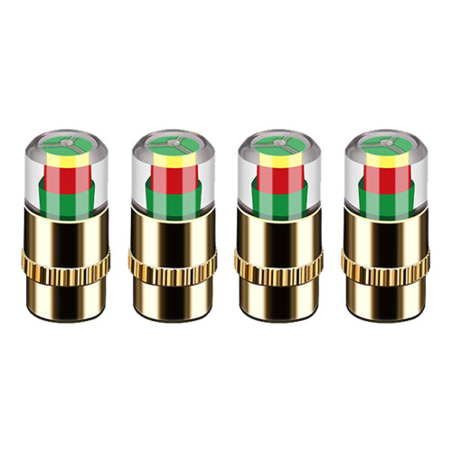 Tampas de pressão de pneus com indicador visual (4 unidades)