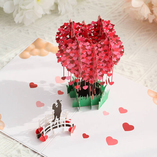 3D Pop-Up Love Tree Greeting Card – Handmade Romantic Gift 1