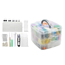 Felting Starter Kit with 40-Color Wool Roving, Finger Cobs, Tools & Storage Box – Compatible with All Felting Needles
