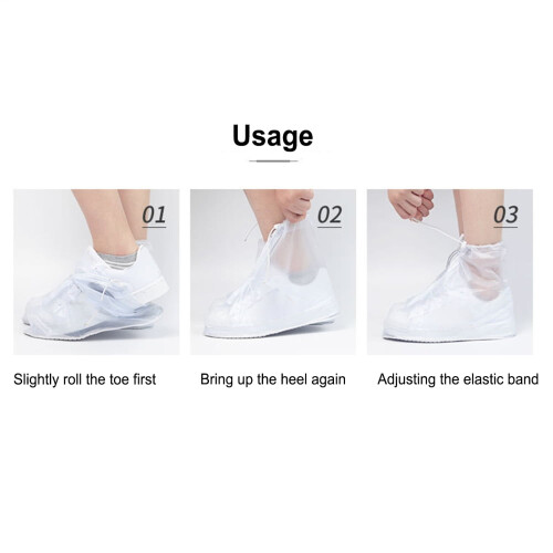 Waterproof PVC Rain Shoe Covers Ankle-High 1 Pair 2