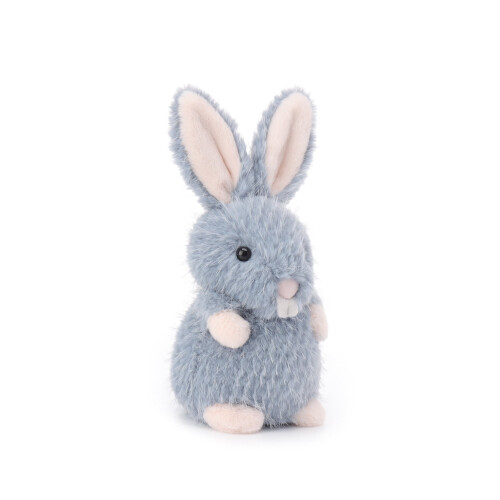 Coelho de pelúcia azul atencioso para crianças, 15 cm (6 polegadas) 1