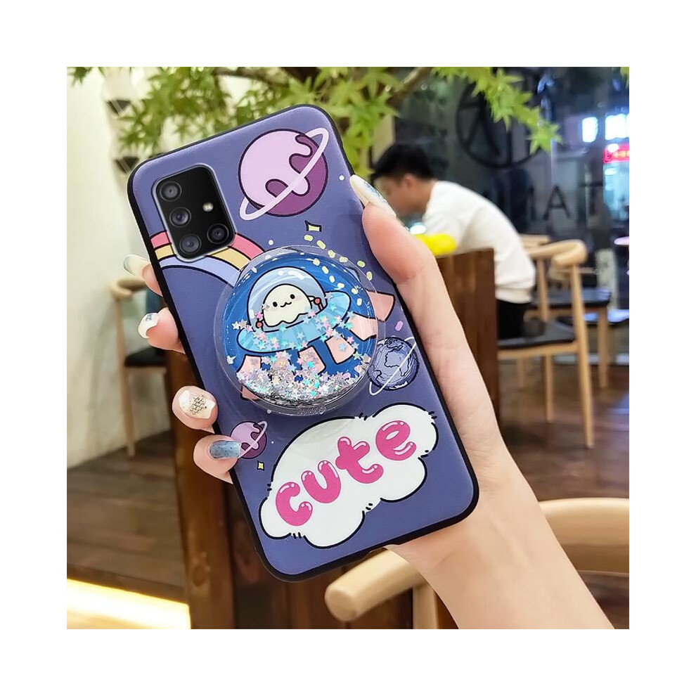 Cute Cartoon Quicksand Tpu Phone Case For Compatible With Samsung Galaxy A71 5G Â Glitter, Anti-Knock, Dirt-Resistant, Soft Skin, Kickstand 9170372339129