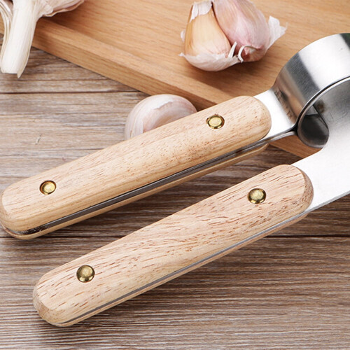 Multi Function Manual Garlic Press Bamboo Pressing Garlic Cloves Cooking 1Pack 1