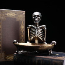 Halloween Skull Candy Bowl & Resin Tray – Treat Holder, Indoor Decor, Party Centerpiece, Compatible with Halloween Themes