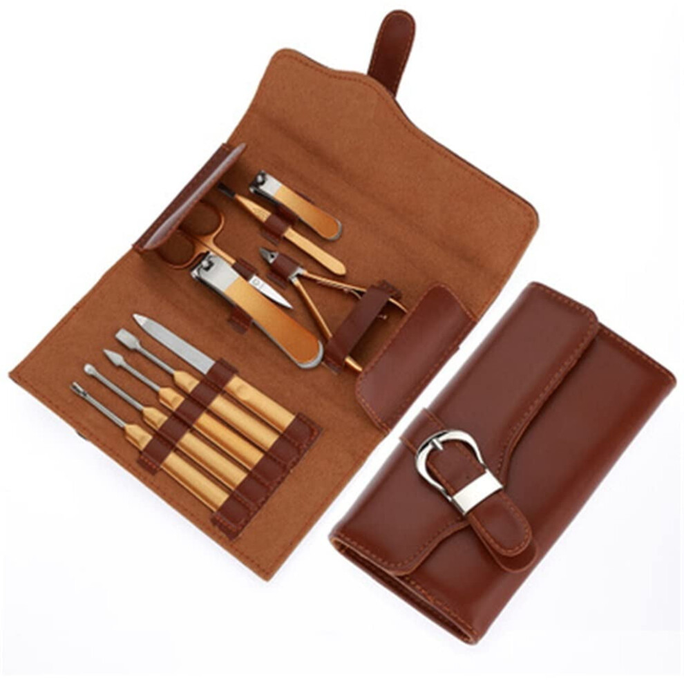Professional stainless steel nail clipper set for manicure and pedicure.