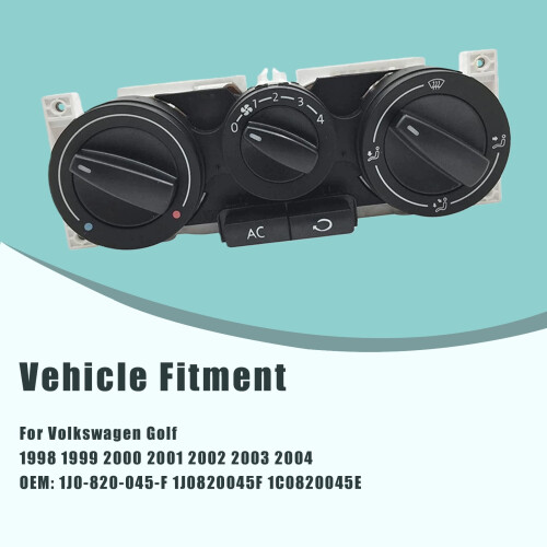 Panneau de commande de climatisation compatible avec Volkswagen Golf 1998-2004, référence d'origine : 1J0820045F, interrupteur de commande de 1