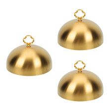 3St Gouden Roestvrijstalen Voedsel Dome Cover En Hygiënisch