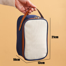 (Cup carrying bag - large blue rice (with double la) Insulated Bento Box Set with Bag - 50 Char