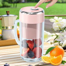 Portable Electric Blender Cup, 3000mAh Rechargeable, 330ml Glass Juicer with Straw, Ice Crusher, Food-Grade – Blue/Pink