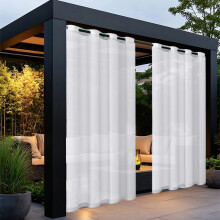 Outdoor Curtains for Patio Premium Thick Privacy Grommet Outside Curtains Drapes for Porch Pergola - 1 Panel 51W x 72L Inch - White Outdoor Curtains