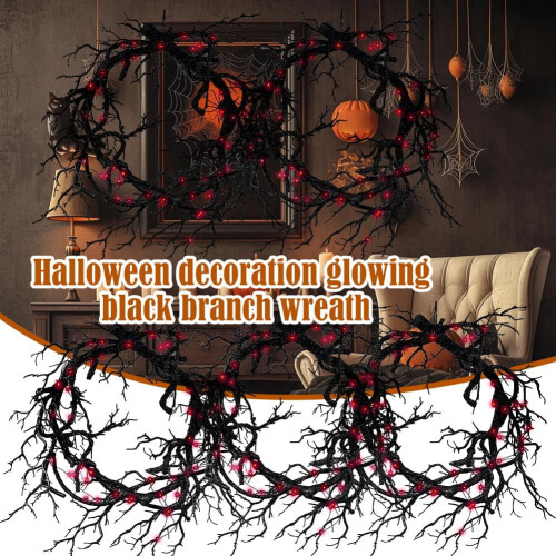 Halloween Wreath Withered Branches, Ghost Festival Decoration Black Tree Br 1