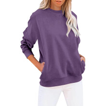 Lila Damen-Sweatshirt in XL, Oversized-Schnitt, Rundhalsausschnitt, leichter Langarm-Freizeitpullover – passend zu Outfits für Herbst 2024