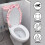 Toilettendeckelbezug-Set aus Polyester mit Kirschblütenmuster 4