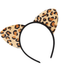 Kitten Ears Hairband Photo Props Leopards Print Hair Hoop Headband Party Headpiece Fun Headbands for Music Festival