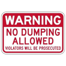 New Metal Sign Sign Warning No Dumping Allowed Sign Red for Outdoor & Indoor (Aluminum) Size: 12 x 16 inch