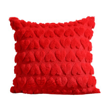 Valentine's Day Pillow – Soft Plush Heart Decor, 17"x17", Red, for Bed/Couch – Compatible with Winter & Holiday Home Decor