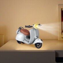 Moto miniature à 360 – Jouet réaliste et mignon pour petits animaux, cadeau de collection pour petit ami ou ado – Gris