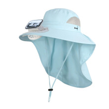 Solar Powered Sun Hat With Neck Cover For Kids Teens Outdoor Camping Hiking Wide Brim Sunshade Cap For Adventures