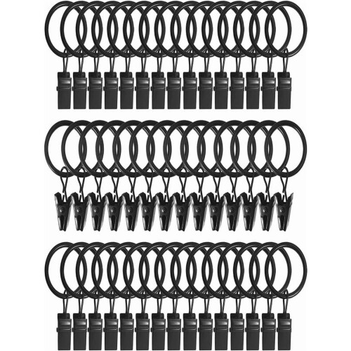 Duschvorhanghaken, Metallclips, 40er-Pack, 3,2 cm Innendurchmesser