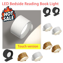 Wall Mounted LED Bedside Lamp Rechargeable 360 Rotatable
