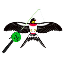 A Dynamic Swallow Kite 12 Inches, Fishing Rod Kids Outdoor Flying Toy, Lightweight Easy Control Beginner Game