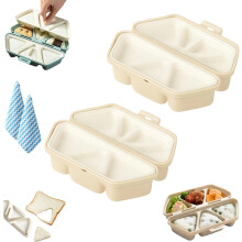 6 in 1 Onigiri Mold,Multifunctional Triangle Sushi Rice Ball Mold,6 At Once Cavity Press,Foldable Design and Non-stick Bottom for Picnic & Daily