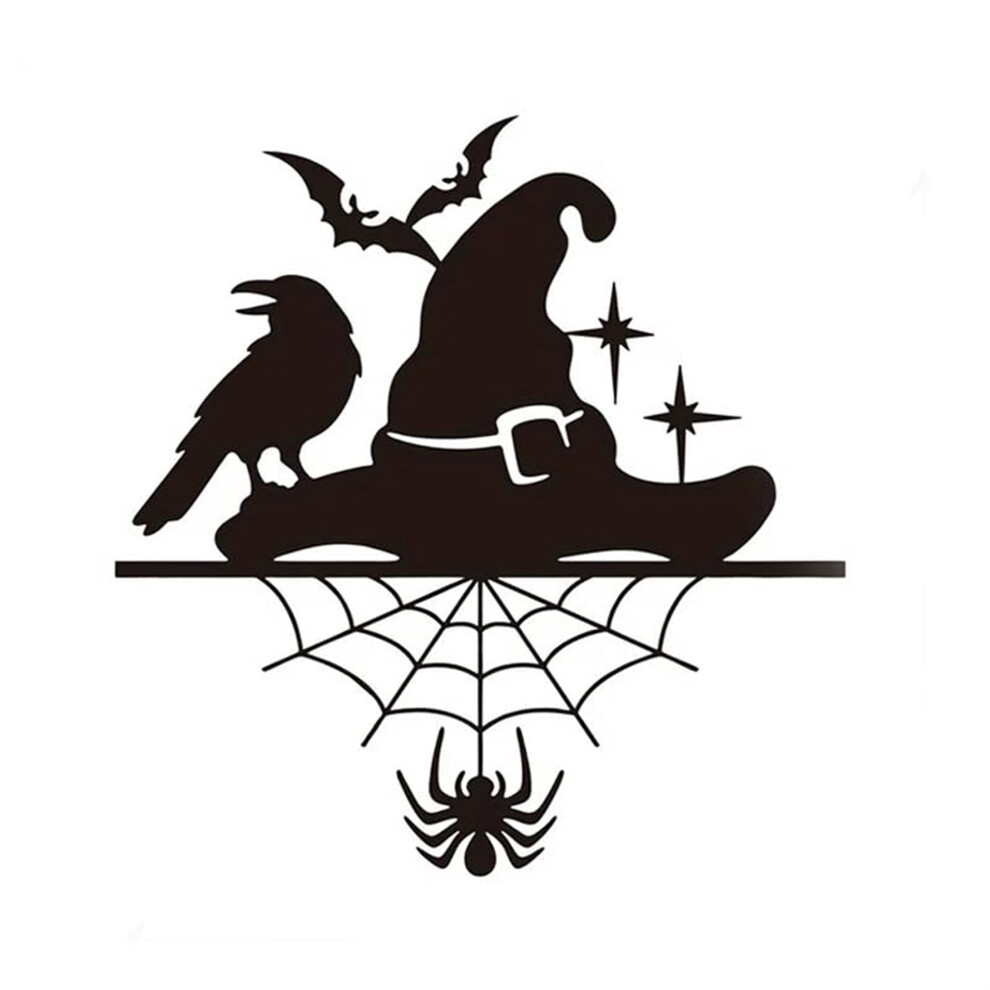 Witch Hat And Spider Web Metal Wall Art 11.8111.14 Inch 9422877050482