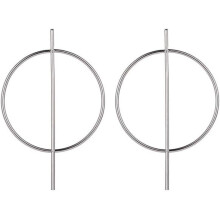Geometric Double Circle Hoop Dangle Earrings Simple 8 Infinity Knot Bar Tassel Drop Earrings for Women Jewelry