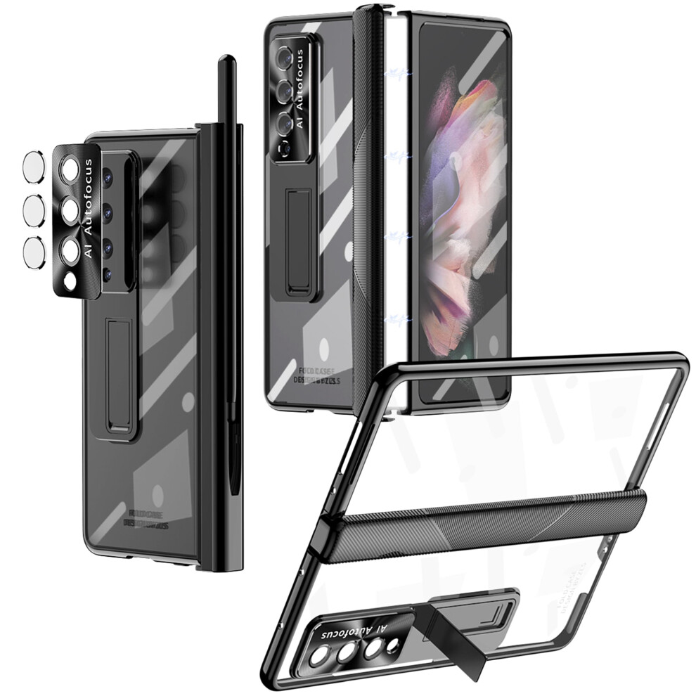 Hinge Protection Case For Compatible With Samsung Galaxy Z Fold 4 With S Pen Fold Edition Â Transparent Pc, Built-In Front Glass Kickstand, S Pen 9399596259390