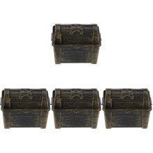 4Pièces Coffre Pirate Plastique Marron Vintage Décor