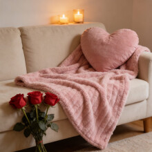 Raschel Blanket Soft Thick Double Layer Pink