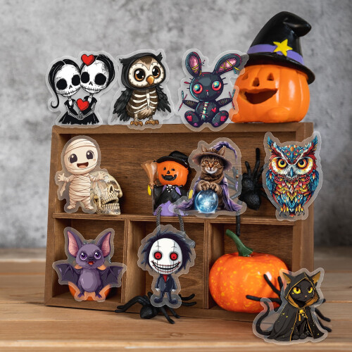 Halloween PET Stickers Witch Skull 50 Sheets 2