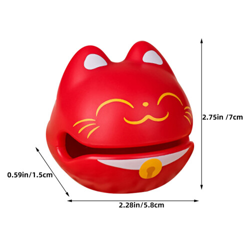 1Ensemble Jouet Musical Percussion Bois ABS Chat Rouge Décor Bureau 2