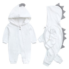 Combinaison bébé garçon à capuche zippée en coton, body une pièce, salopette, tenue automne-hiver, blanc, 12-18 mois