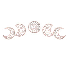 Wooden Moon Phase Wall Decals for Smooth Walls Type 4
