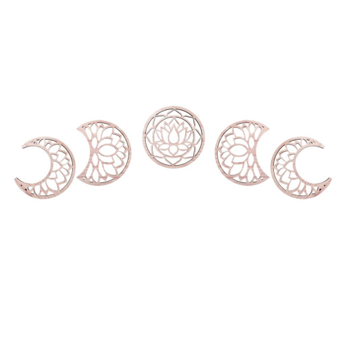 Wooden Moon Phase Wall Decals for Smooth Walls Type 4