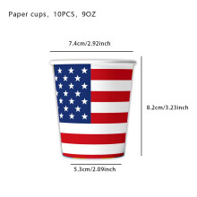 Patriotic Disposable Tableware Set w/ American Flag Design – Plates, Cups, Tablecloth, Napkins, Forks, Spoons, Straws – for 4th of July, Memorial