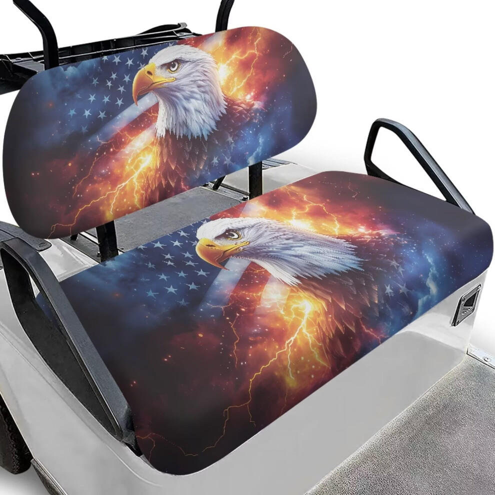 Eagle American Flag Golf Cart Seat Cover Polyester Vinyl 9087558988500