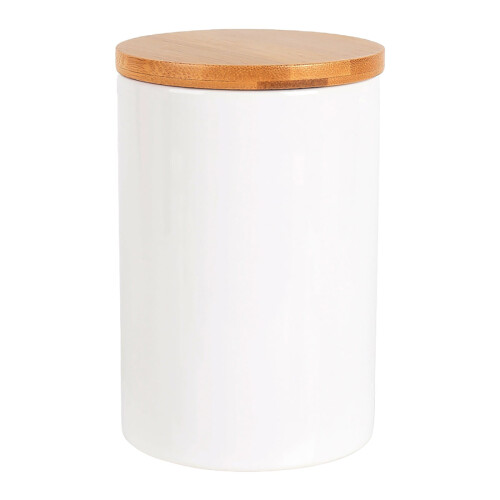 Λευκό κεραμικό δοχείο καφέ/τσαγιού (1100ml, 8,8oz), αεροστεγές καπάκι, δοχείο 1