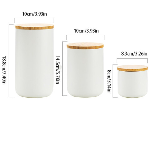 Λευκό κεραμικό δοχείο καφέ/τσαγιού (1100ml, 8,8oz), αεροστεγές καπάκι, δοχείο 2