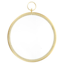ROSENICE Golden Round Wall Mirror for Makeup with Iron and Glass Material