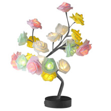 Lámpara LED con forma de ramo de rosas – Hecha a mano, ramas flexibles, funciona con USB/pilas, ideal para dormitorio, bodas, ambiente romántico