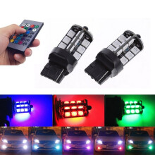 2 ampoules LED T20 7440RGB505027 pour feux de brouillard SMD, kit de télécommande, couleurs