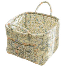 Panier de rangement bohème en tissu avec poignées, organisateur floral pliable pour vêtements et accessoires, sac fourre-tout matelassé –