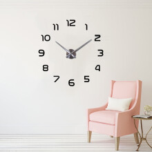 Creative Wall Clock Easy to Install Black and Silver