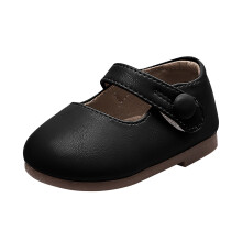 Ballerines Mary Jane pour bébés filles - Chaussures de marche pour nouveau-nés - Semelle en caoutchouc souple - Style princesse - Noir - 7-8 ans