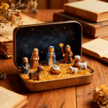 Christmas Nativity Sets for Crafts Mini Nativity Scene Figurines Crafts Tiny Decor for Xmas DIY Craft Embellishment Decoration(A)