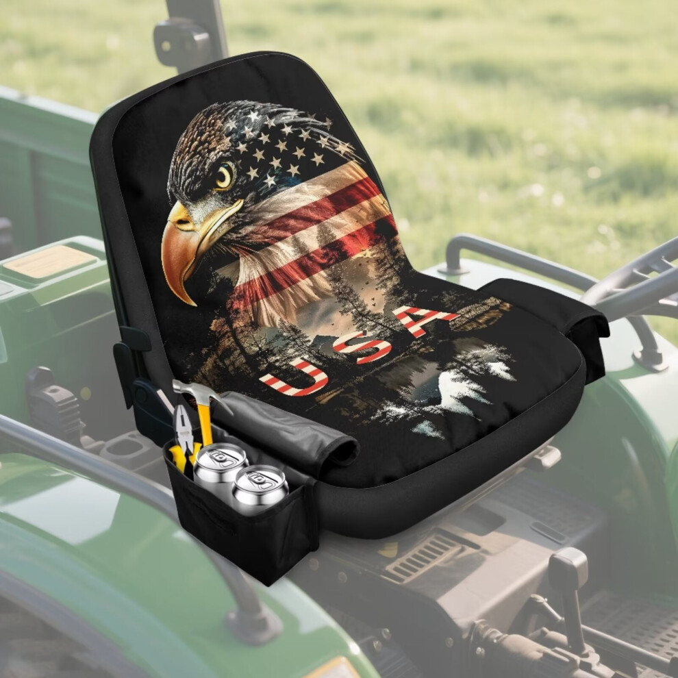 Bald Eagle Riding Lawn Mower Seat Cover Usa Flag Design 9087558988852