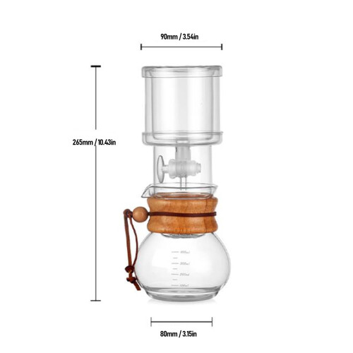 400 ml Clear Glass Cold Brew Drip Coffee Maker – Adjustable Flow, Dual‑Layer Borosilicate, Low‑Acid, Easy‑Use Filter 1