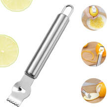 Râpe à citron en acier inoxydable avec poignée ergonomique – Éplucheur d'agrumes de précision pour oranges, citrons verts, pâtisserie et
